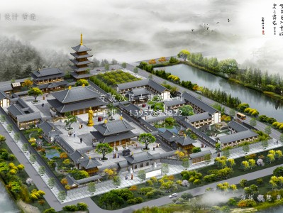 紫金寺庙建筑总体规划方案